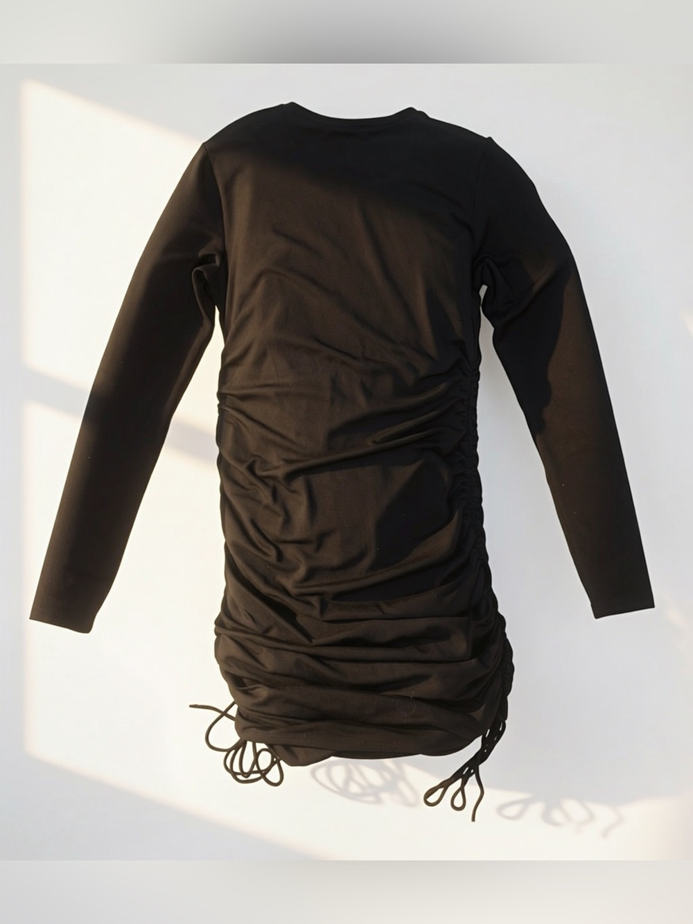 Dynamite Ruched Drawstring Long Sleeve Mini Dress |Medium| NWT Gorpcore Grunge - Picture 4 of 5